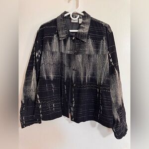 Chico's Artistic Black and Gray Blazer